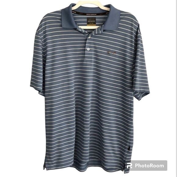 Greg Norman Collection Other - Greg Norman Blue striped Golf Shirt Mens Large
